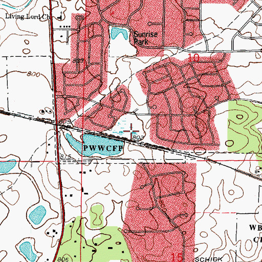 Topographic Map of Sunset Park, IL