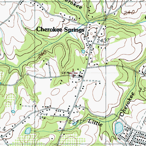 Topographic Map of Abbott Cemetery, SC