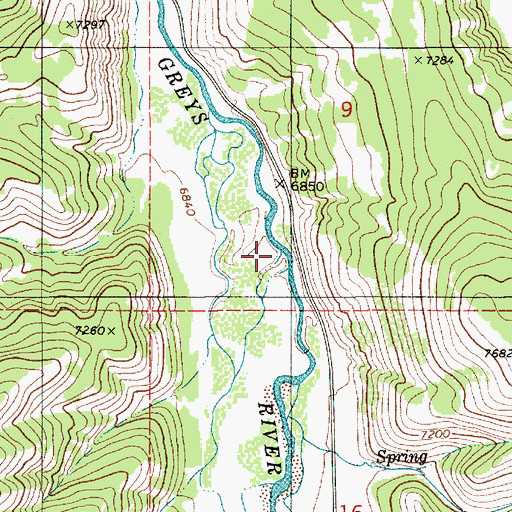Topographic Map of Young Spring, WY