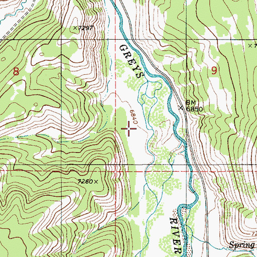 Topographic Map of Young Canyon, WY