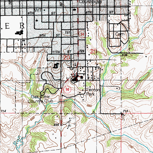 Topographic Map of Aledo High School, IL