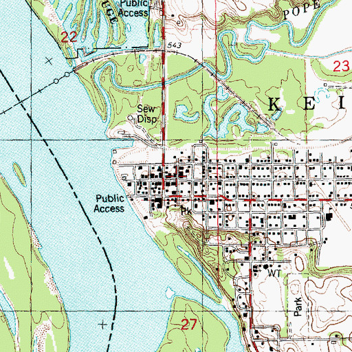 Topographic Map of Keithsburg Historic District, IL