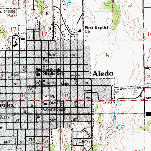 Topographic Map of Messiah Lutheran Church, IL