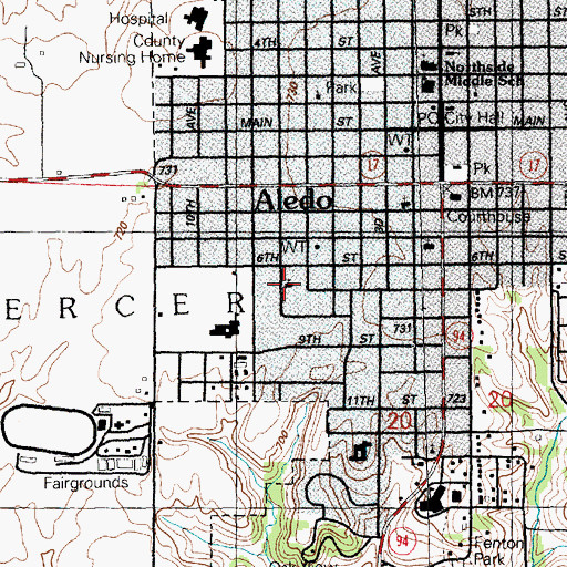 Topographic Map of Nazarene Church, IL