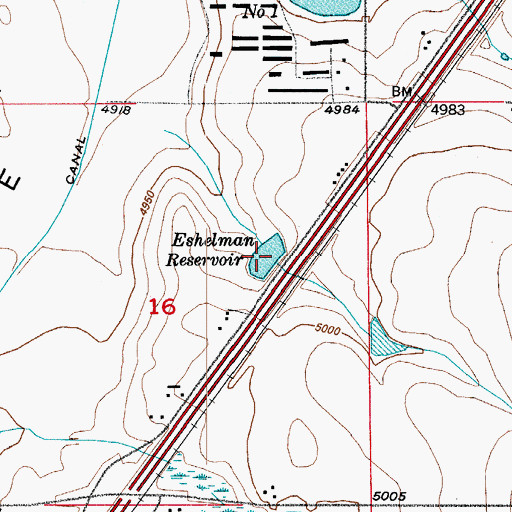 Topographic Map of Eshelman Reservoir, CO