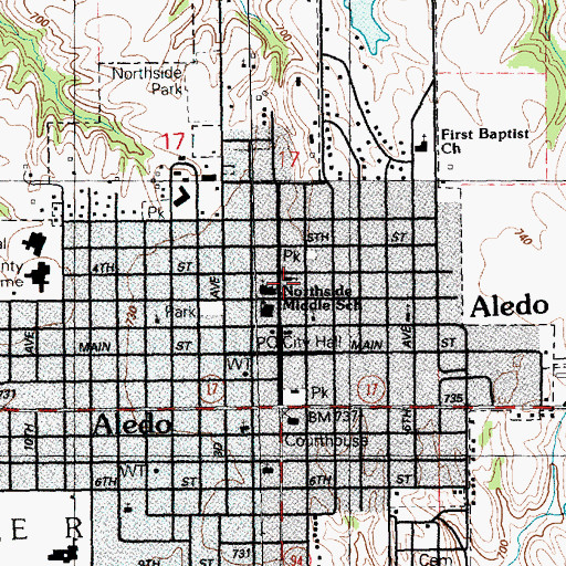 Topographic Map of Saint Catherines Church, IL