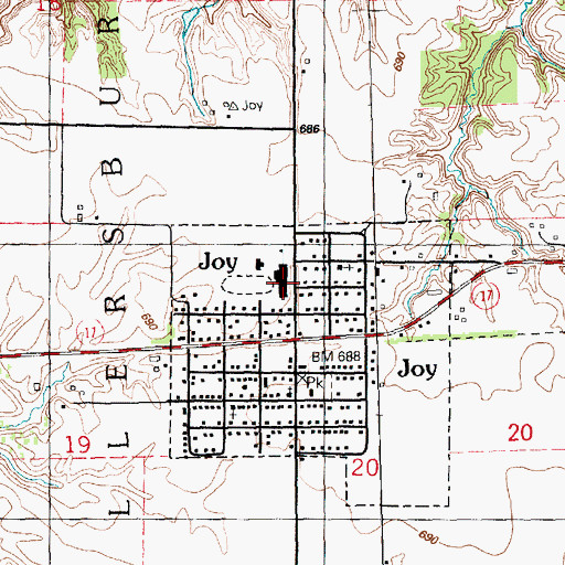 Topographic Map of Westmer High School, IL