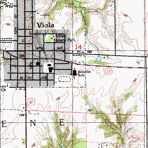 Topographic Map of Winola School, IL