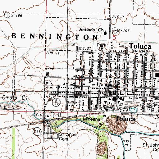 Topographic Map of Fieldcrest Elementary School-West, IL
