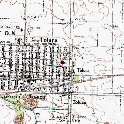 Topographic Map of Fieldcrest Middle School-West, IL