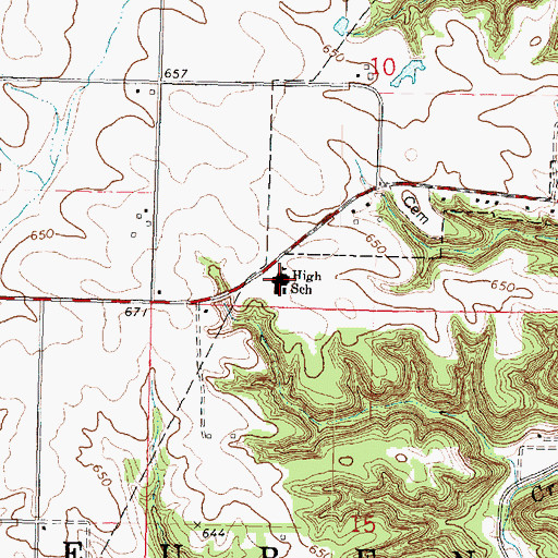 Topographic Map of Midland Junior High School, IL