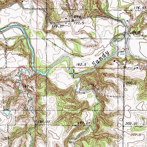 Topographic Map of Myers Creek, IL