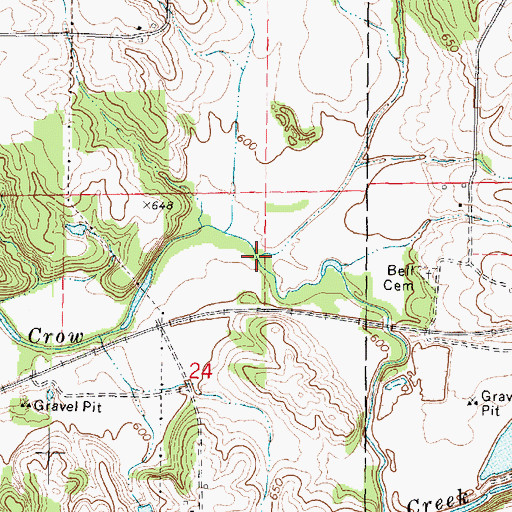 Topographic Map of Sherwoods Run, IL