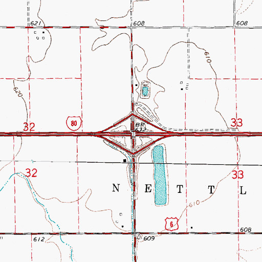 Topographic Map of Interchange 105, IL