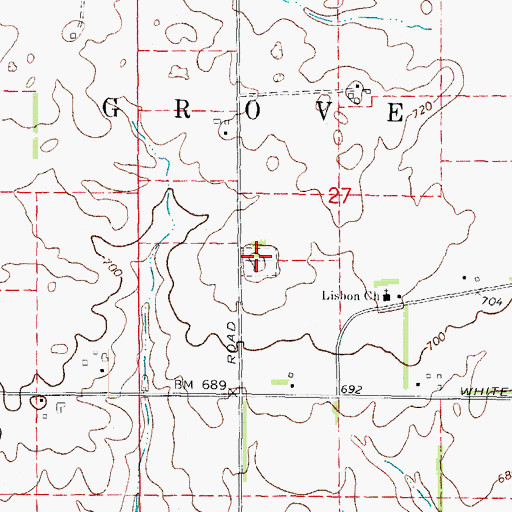 Topographic Map of West Lisbon Lutheran Cemetery, IL