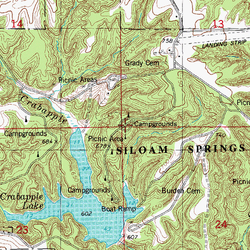 Topographic Map of Pine Grove Campground, IL