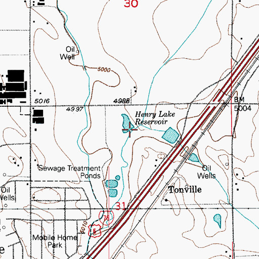 Topographic Map of Henery Lake Reservoir, CO