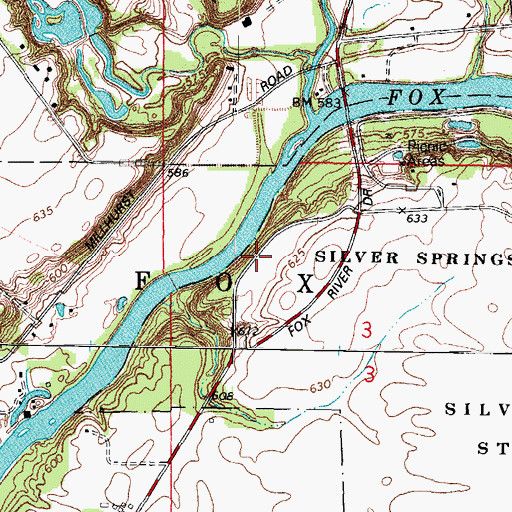 Topographic Map of Cedar Ridge Primitive Campground, IL