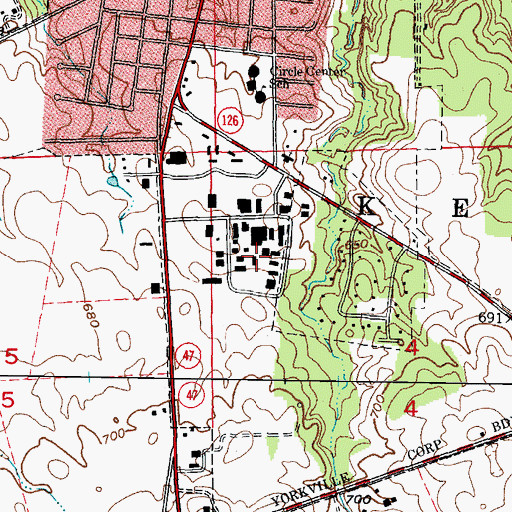 Topographic Map of Fox Industrial Park, IL