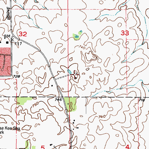Topographic Map of Head of the Grove, IL