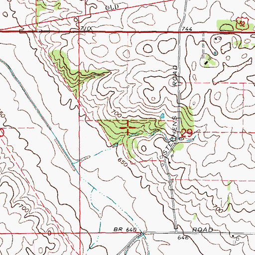 Topographic Map of Kelloggs Grove, IL