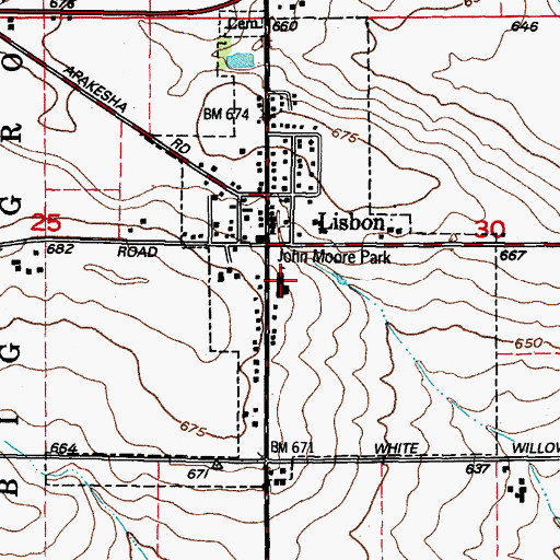 Topographic Map of Lisbon Grade School, IL