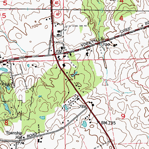 Topographic Map of Long Grove, IL