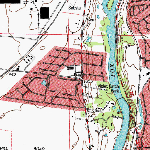 Topographic Map of Marina Shopping Center, IL