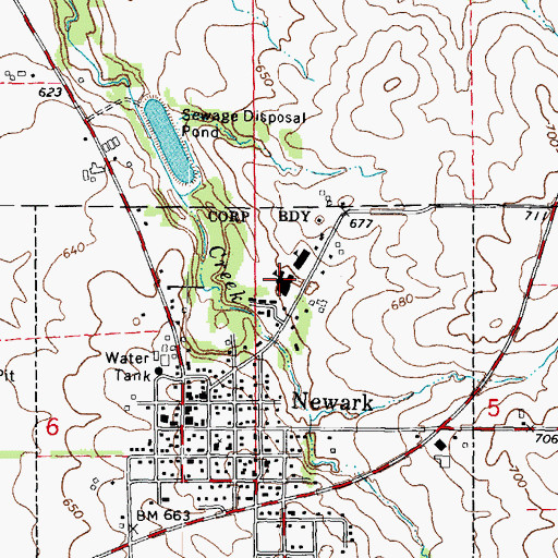 Topographic Map of Newark Community High School, IL
