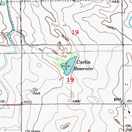 Topographic Map of Carlin Reservoir, CO