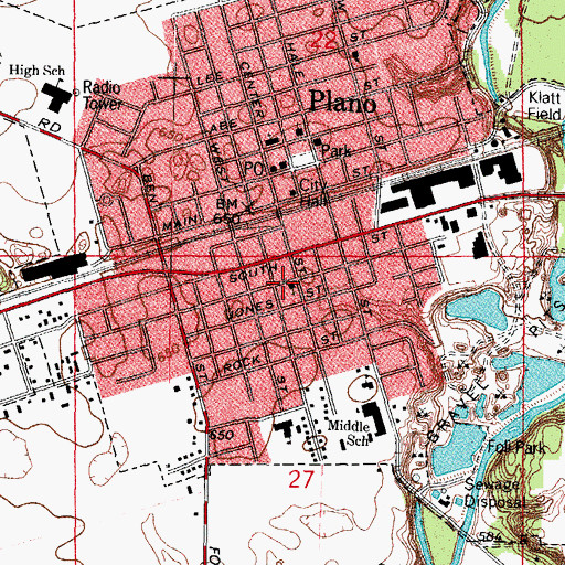 Topographic Map of Reorganized Church of Jesus Christ of Latter Day Saints, IL