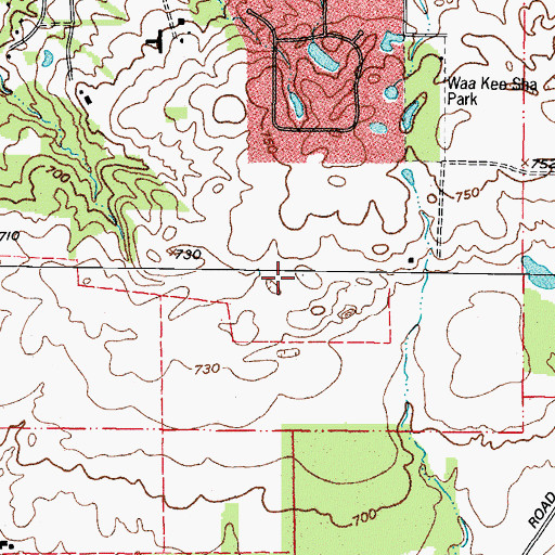 Topographic Map of Waish-kee-shaw Reserve (historical), IL