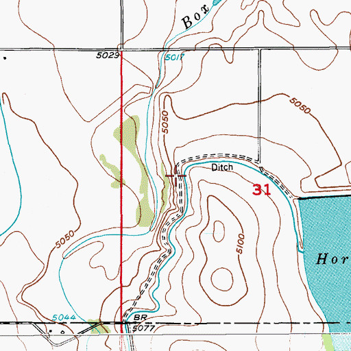 Topographic Map of Denver-Hudson Canal, CO