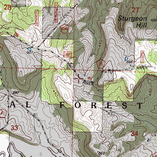Topographic Map of Battery Rock School (historical), IL