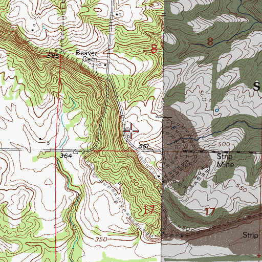 Topographic Map of Beaver Hill, IL