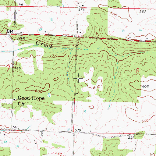 Topographic Map of Brushy Fork School (historical), IL