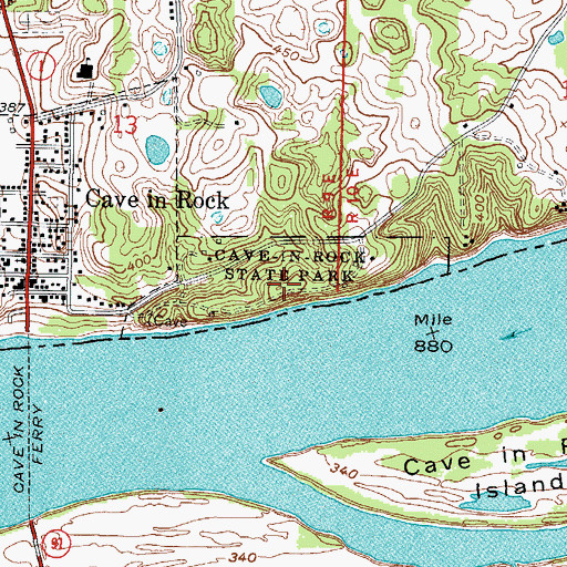 Topographic Map of Buzzards Roost, IL