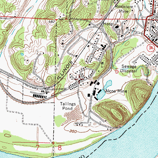 Topographic Map of Fairview, IL