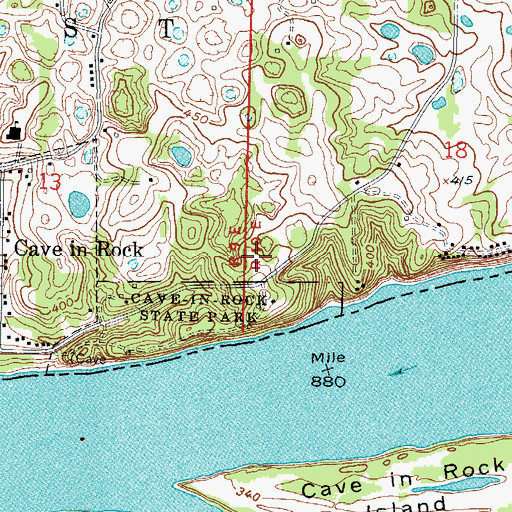 Topographic Map of Hickory Ridge Trail, IL