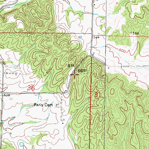 Topographic Map of Hubbards Mill (historical), IL