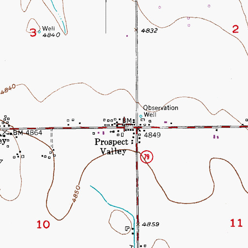 Topographic Map of Prospect Valley, CO