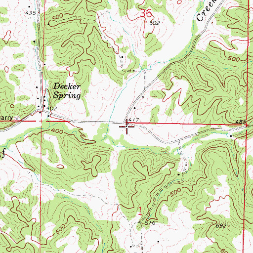 Topographic Map of Jacksons Store (historical), IL