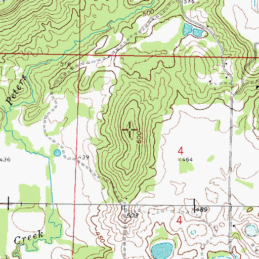 Topographic Map of Lead Hill, IL