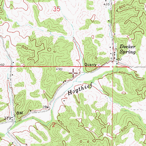 Topographic Map of Martha Furnace (historical), IL