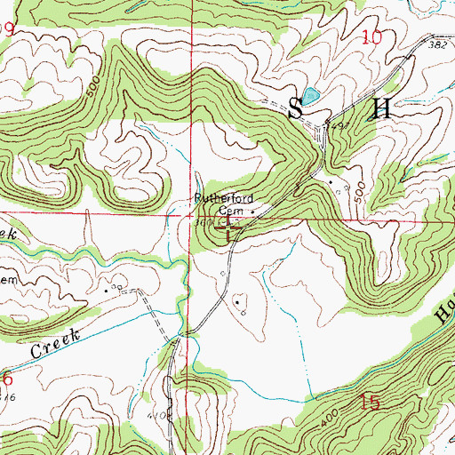 Topographic Map of Rutherford Cemetery, IL