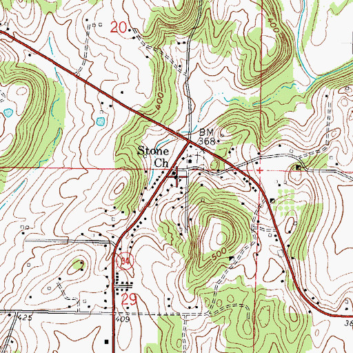 Topographic Map of Stone School (historical), IL