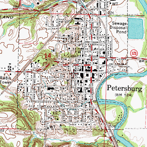 Topographic Map of Central Presbyterian Church, IL