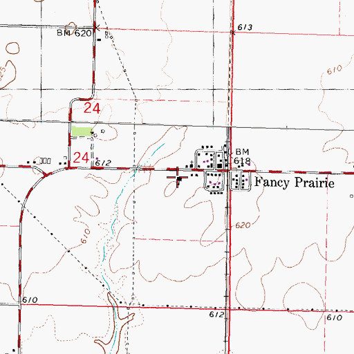 Topographic Map of Fancy Prairie Elementary School, IL