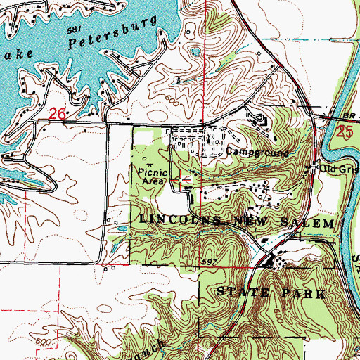 Topographic Map of Kelso Hollow Amphitheater, IL