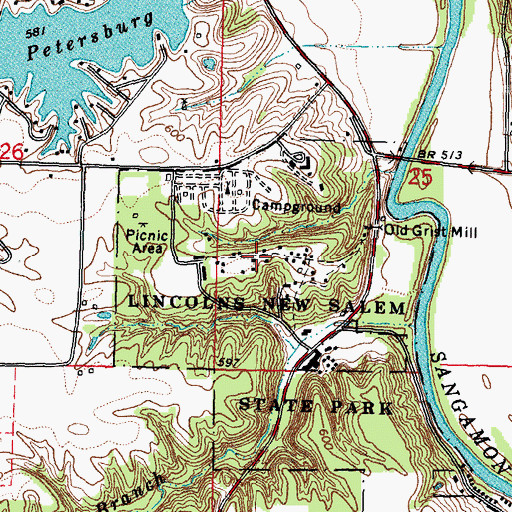 Topographic Map of New Salem (historical), IL